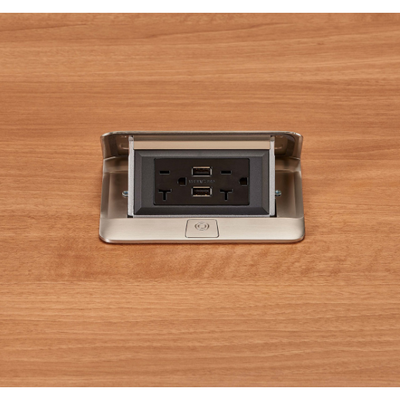 Pop Up Box, 20 Amp, Charging USB, Corded Plug, Stainless