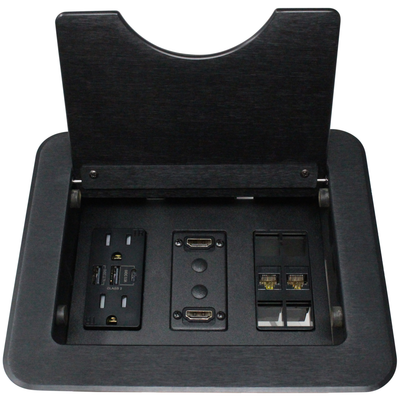 Altinex CNK210 Cable Nook Table Box, 2 Power, 3 Charging USB, 2 HDMI, Black