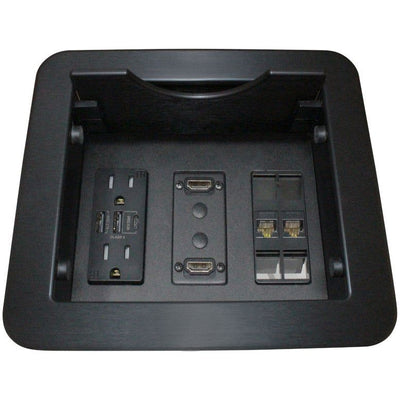 Altinex CNK220 Table Box, Sliding Lid, Multi-Format and Power - Black