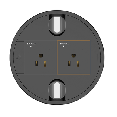 Kramer T-IN2-RND1-B1 Round Surface Mount Table Box 2 Power, 2 Holes, Black