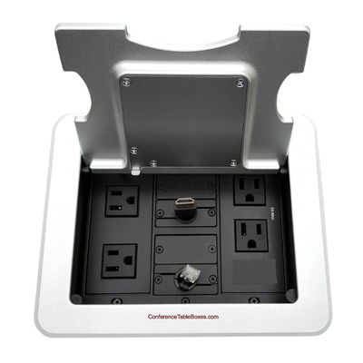 Cable Well Wireless Charging 4 Power, Retractable HDMI & Cat6, Silver