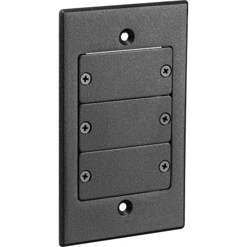 Kramer FRAME-1G/US(B) Single Gang Wall Plate, Black, Holds 3 Insert Plates