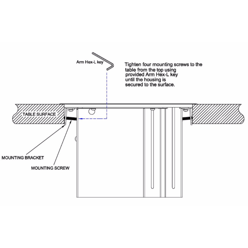 Cable Nook w/ Sliding Lid, 4 AC, 6 Charging USB, 1 HDMI, 4 Cat6, Silver