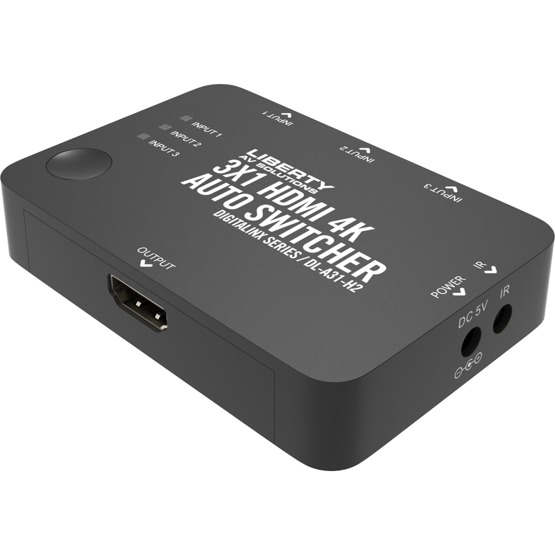 3-Port 4K HDMI 2.0 Auto Switch Splitter - 3 To 1 Switcher Hub For 3D & High-Def Devices