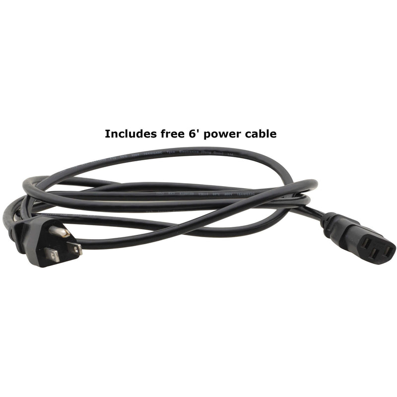 Includes free 6' power cable