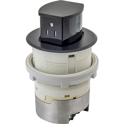 Bryant Electric RCT200BK Pop Up Outlet, 15Amp Hardwired, Surface Mount, Black