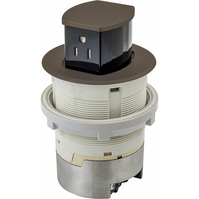 Bryant Electric RCT200BZE Pop Up Outlet, 15Amp, Surface Mount, Bronze, open