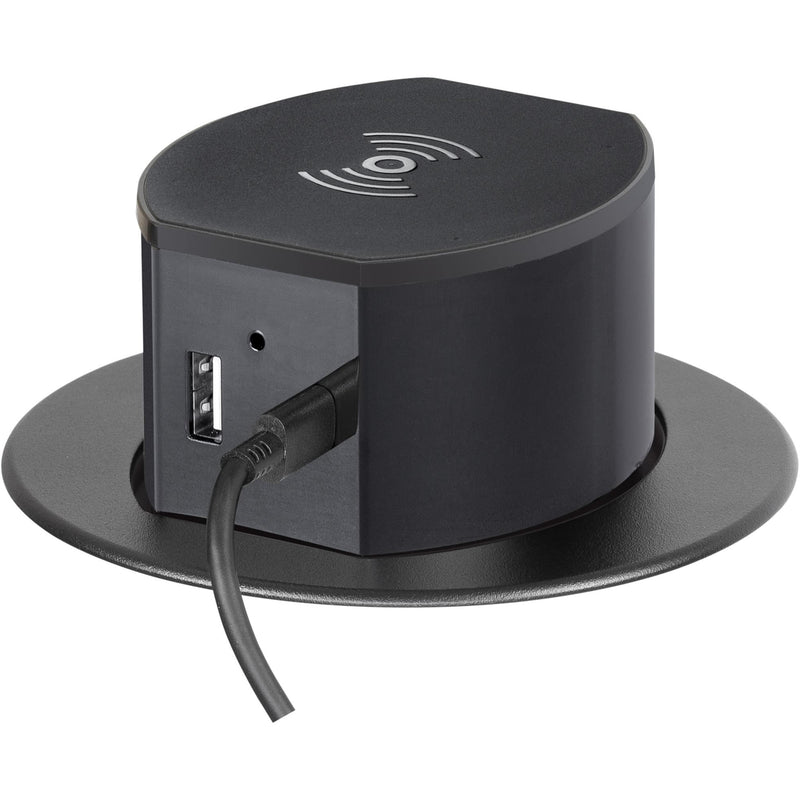 Hubbell RCT600BK Pop Up 15A Outlet, USB-A/C, Wireless Charging, Black