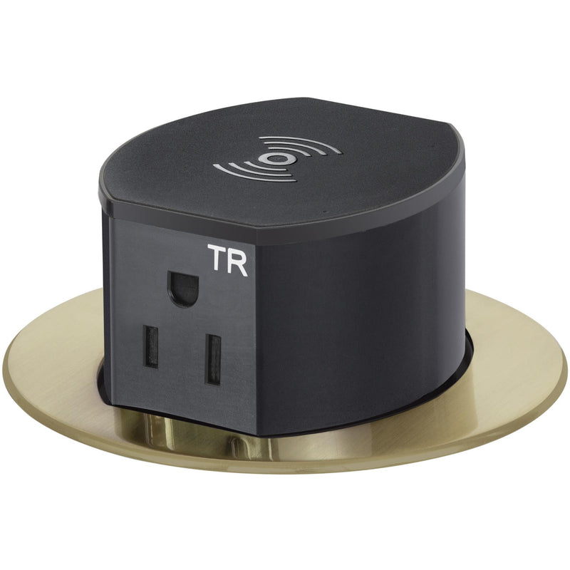 Hubbell RCT600BR Pop Up 15A Power, USB-A/C Wireless Charging, Brass