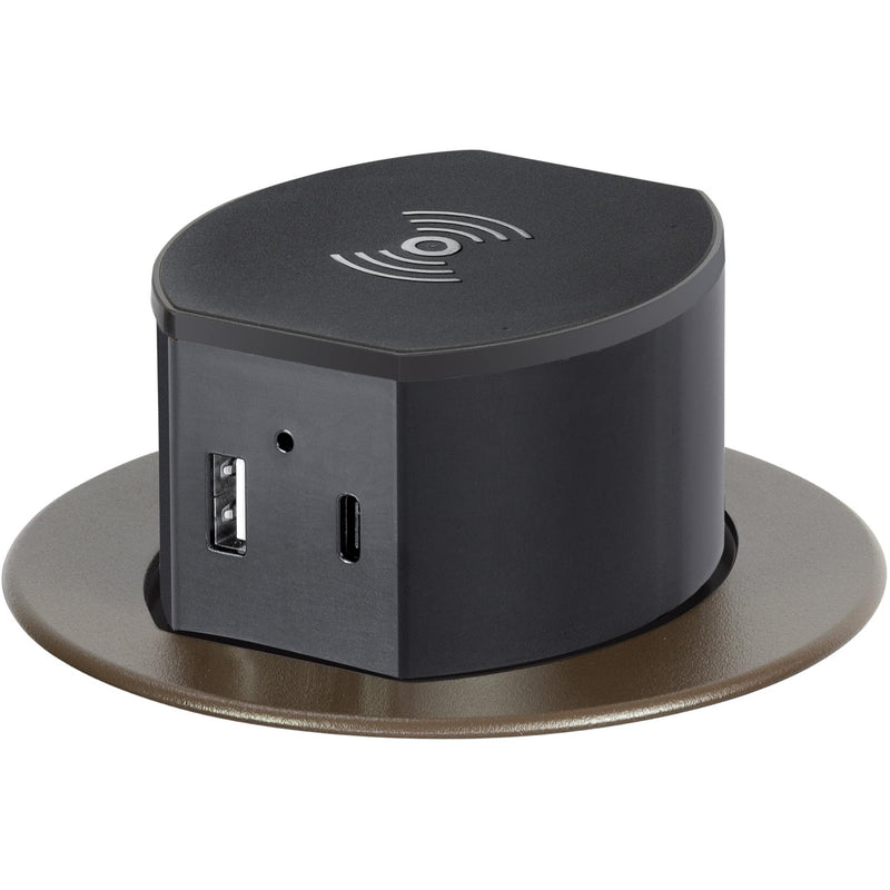 Hubbell RCT600BZE Pop Up 15A Power, USB-A/C Wireless Charging Bronze