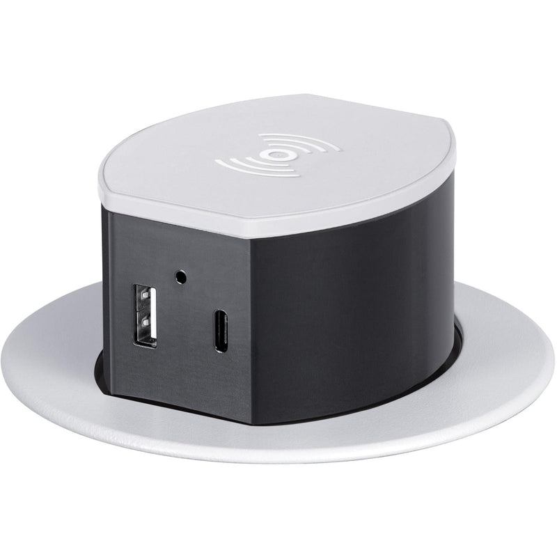 Hubbell RCT600W Pop Up 15A Outlet, USB-A/C, Wireless Charging, White