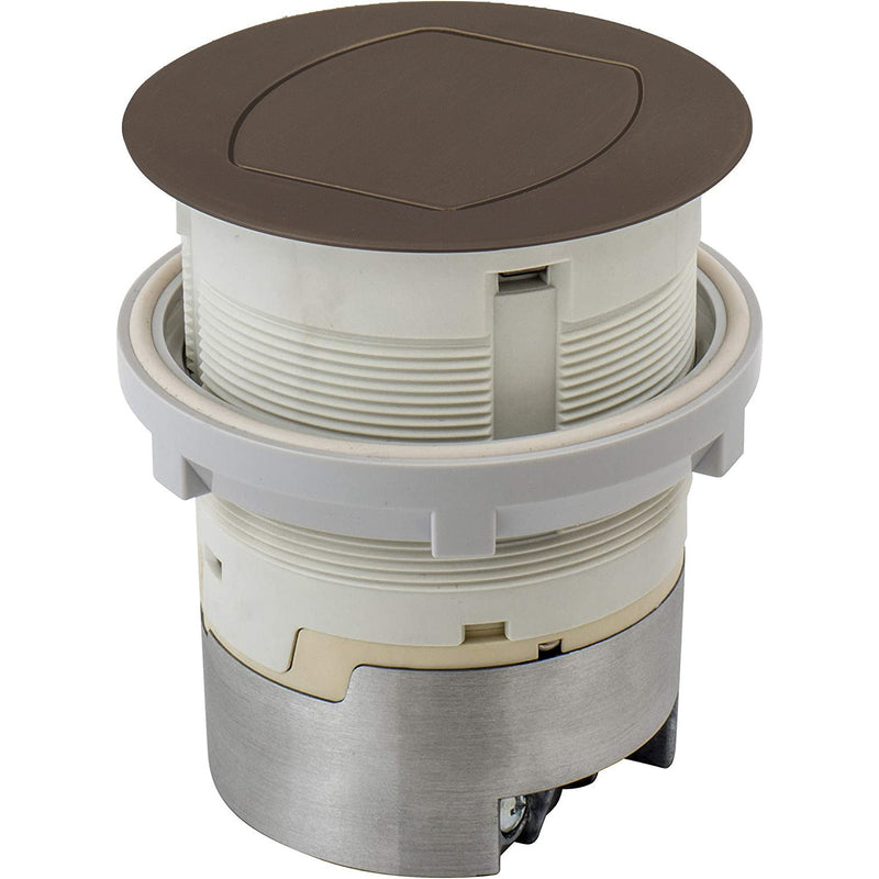 Bryant Electric RCT201BZE Pop Up Outlet, 15Amp, Flush Mount, Bronze, Closed