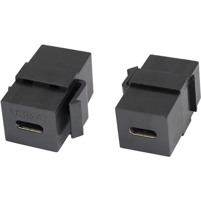 USB-C Snap-In Keystone Jack, Female to Female Pass Through, Coupler