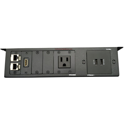 Kramer UTBUS-1-4 Under Table Box 1 Power, 2 Data, 2 HDMI, 2 Charging USB Charging, Black