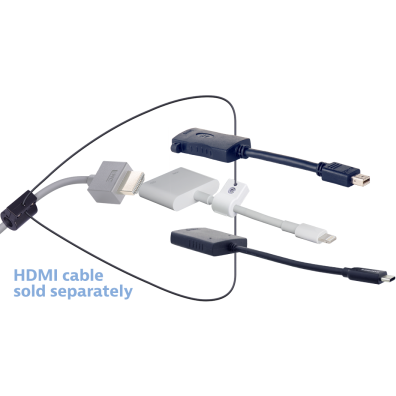 Liberty AV Digitalinx DL-AR3982 HDMI Pigtail Adapter Ring with 4K Mini DisplayPort, 4K USB-C, 1080P Lightning