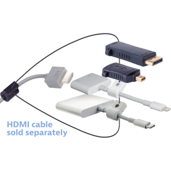 Liberty AV Digitalinx DL-AR3778 HDMI Pigtail Adapter Ring with 4K DisplayPort, 4K Mini DisplayPort, Lightning, 4K Apple USB-C