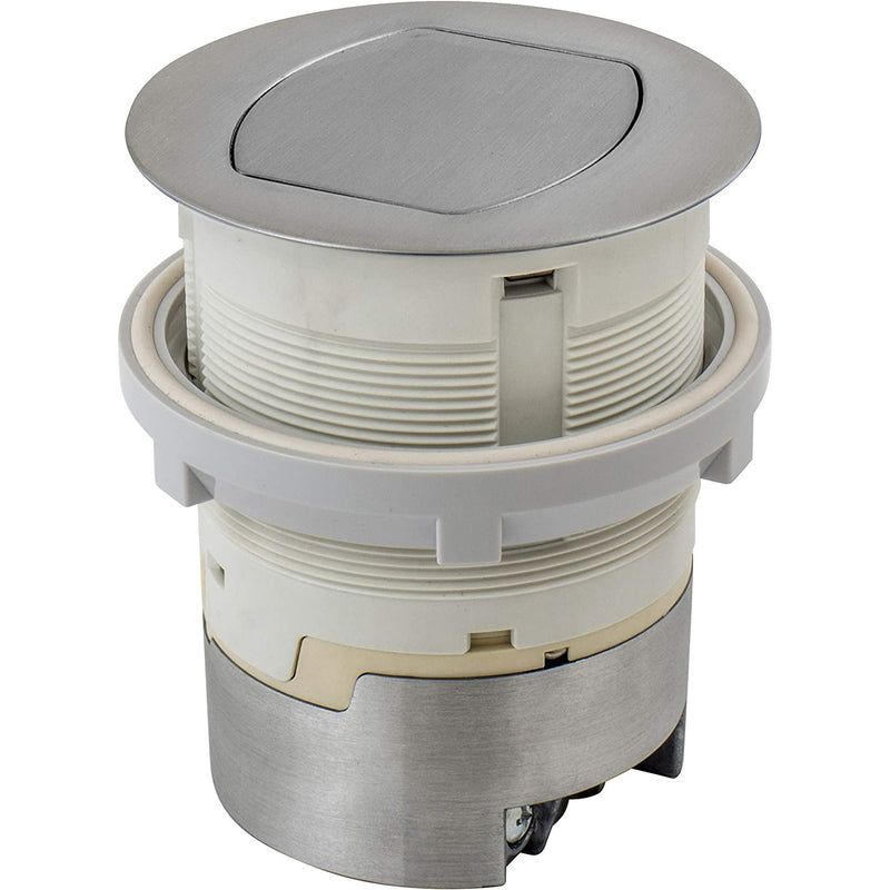 Bryant Electric RCT201ALU Pop Up Outlet, 15Amp, Flush Mount, Aluminum, Closed