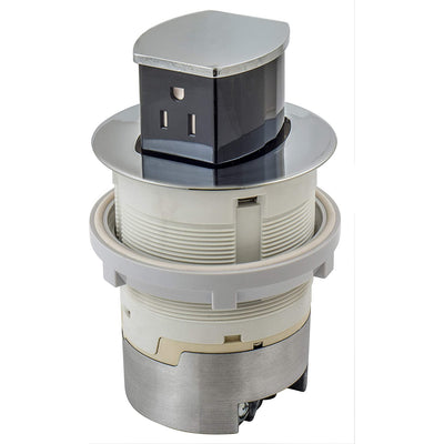 Bryant Electric RCT201CH Pop Up Outlet, 15Amp, Flush Mount, Chrome