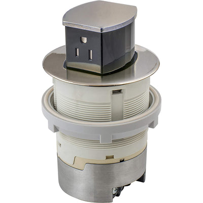 Bryant Electric RCT201NI Pop Up Outlet, 15Amp, Flush Mount, Nickel