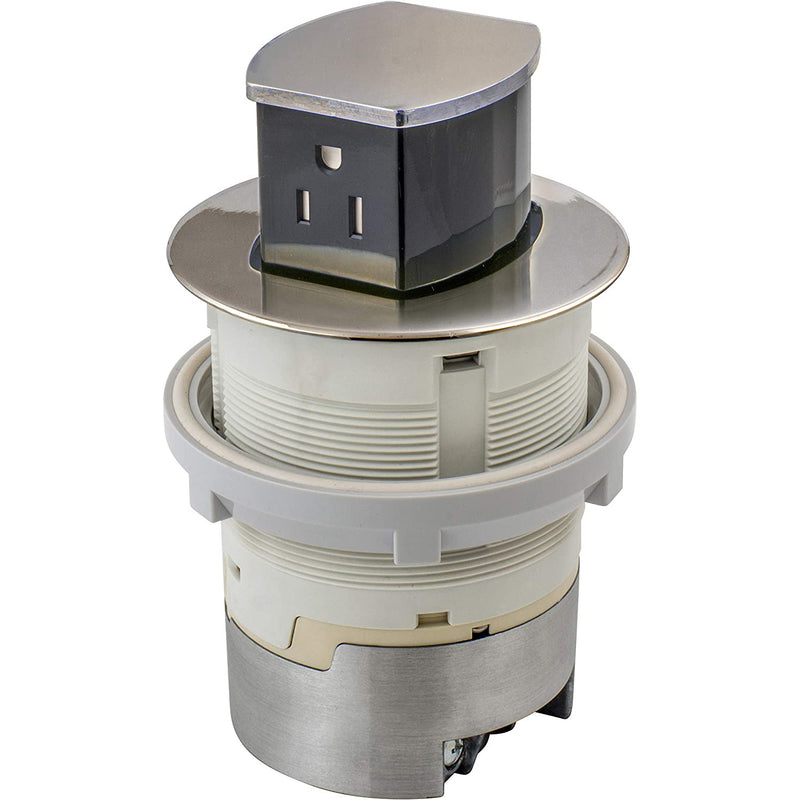 Bryant Electric RCT201NI Pop Up Outlet, 15Amp, Flush Mount, Nickel