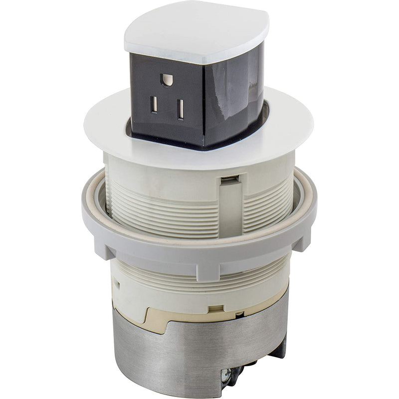 Bryant Electric RCT201W Pop Up Outlet, 15Amp, Flush Mount, White