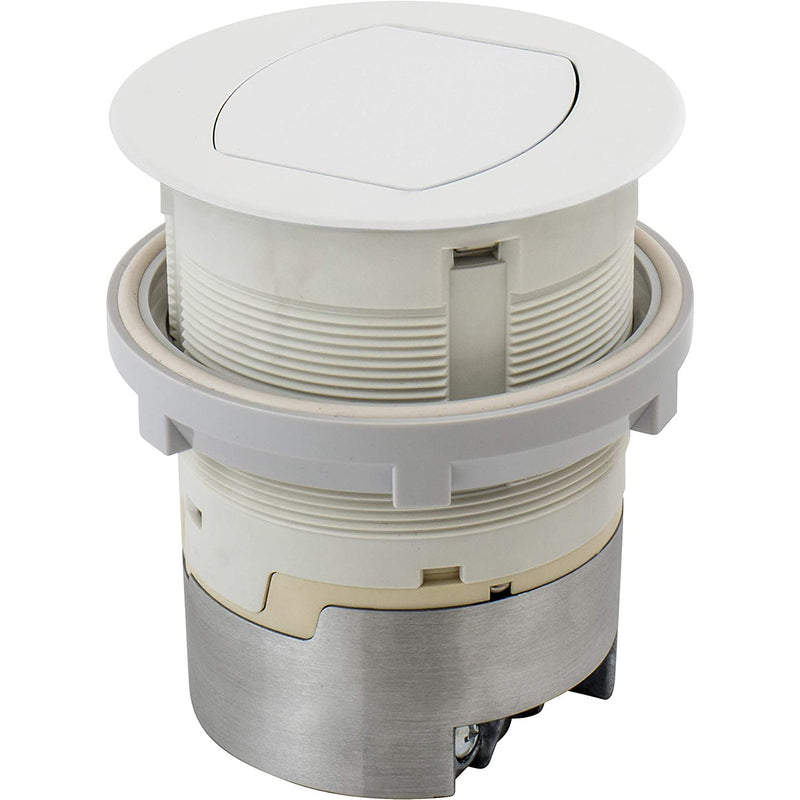 Bryant Electric RCT201W Pop Up Outlet, 15Amp, Flush Mount, White, Closed