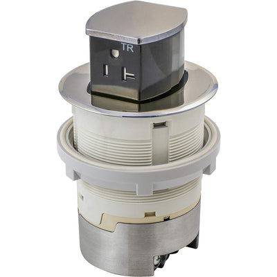 Bryant Electric RCT220NI Pop Up Outlet, 20Amp, Surface Mount, Nickel