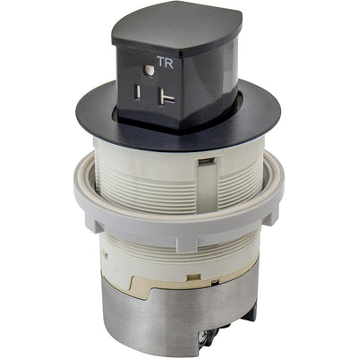 Bryant Electric RCT221BK Pop Up Outlet, 20Amp, Flush Mount, Black