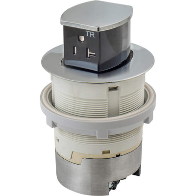 Bryant Electric RCT221CH Pop Up Outlet, 20Amp, Flush Mount, Chrome