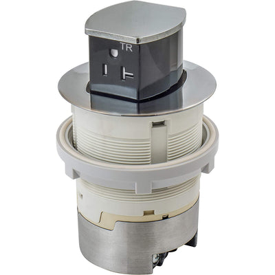 Bryant Electric RCT221NI Pop Up Outlet, 20Amp, Flush Mount, Nickel