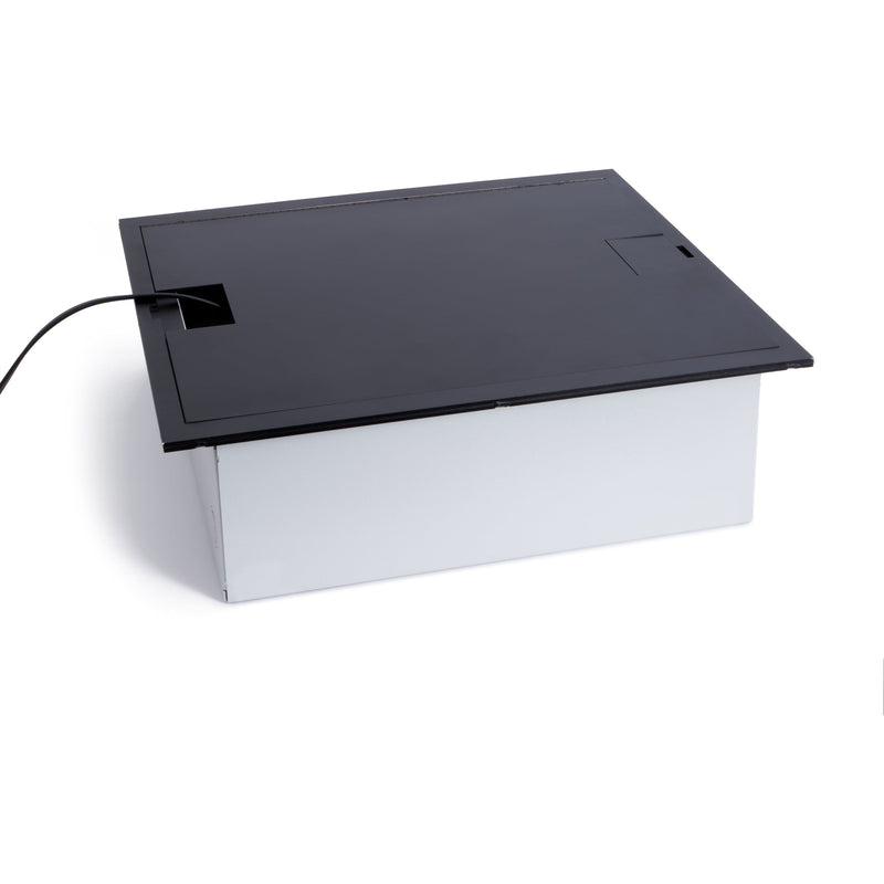 Recessed Table Box Recessed Commercial Floor Box, 12 Decora Openings, Hinged Lid, Black ...