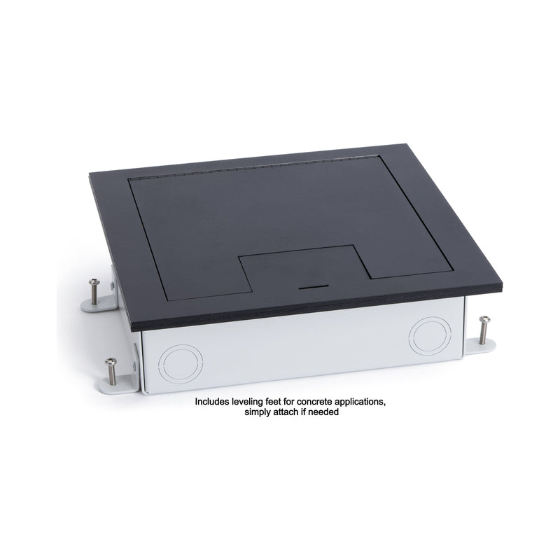 Recessed Table Box Recessed Commercial Floor Box, 2 Decora Openings, Hinged Lid, Black ...
