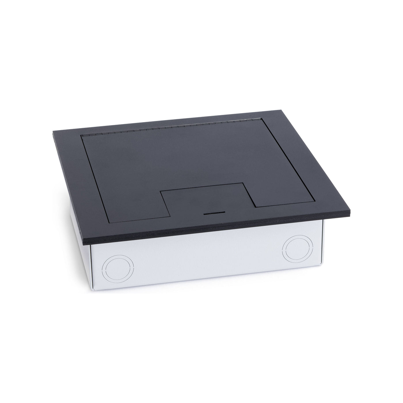 Recessed Table Box Recessed Commercial Floor Box, 2 Decora Openings, Hinged Lid, Black ...