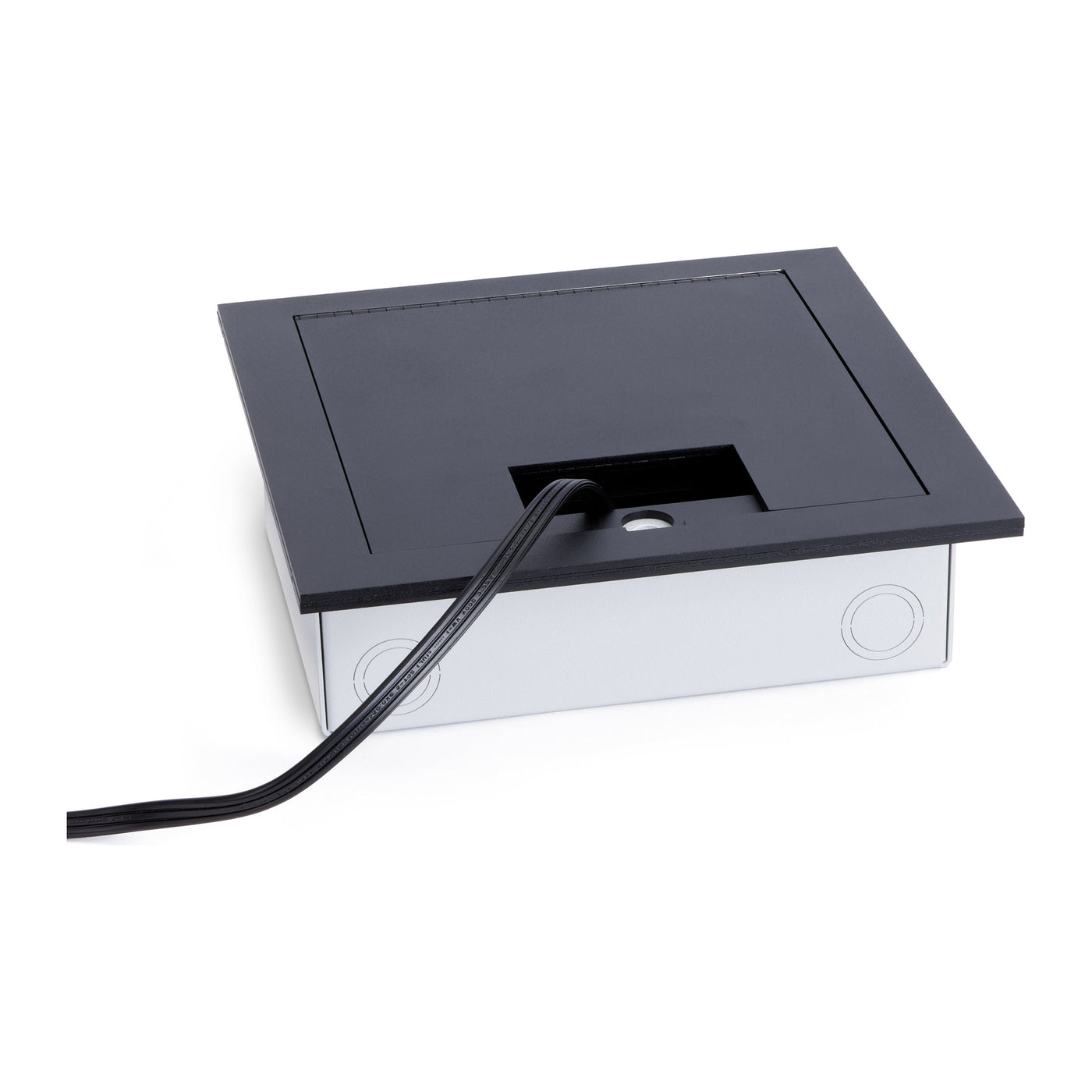 Recessed Table Box Recessed Commercial Floor Box, 2 Decora Openings, Hinged Lid, Black ...