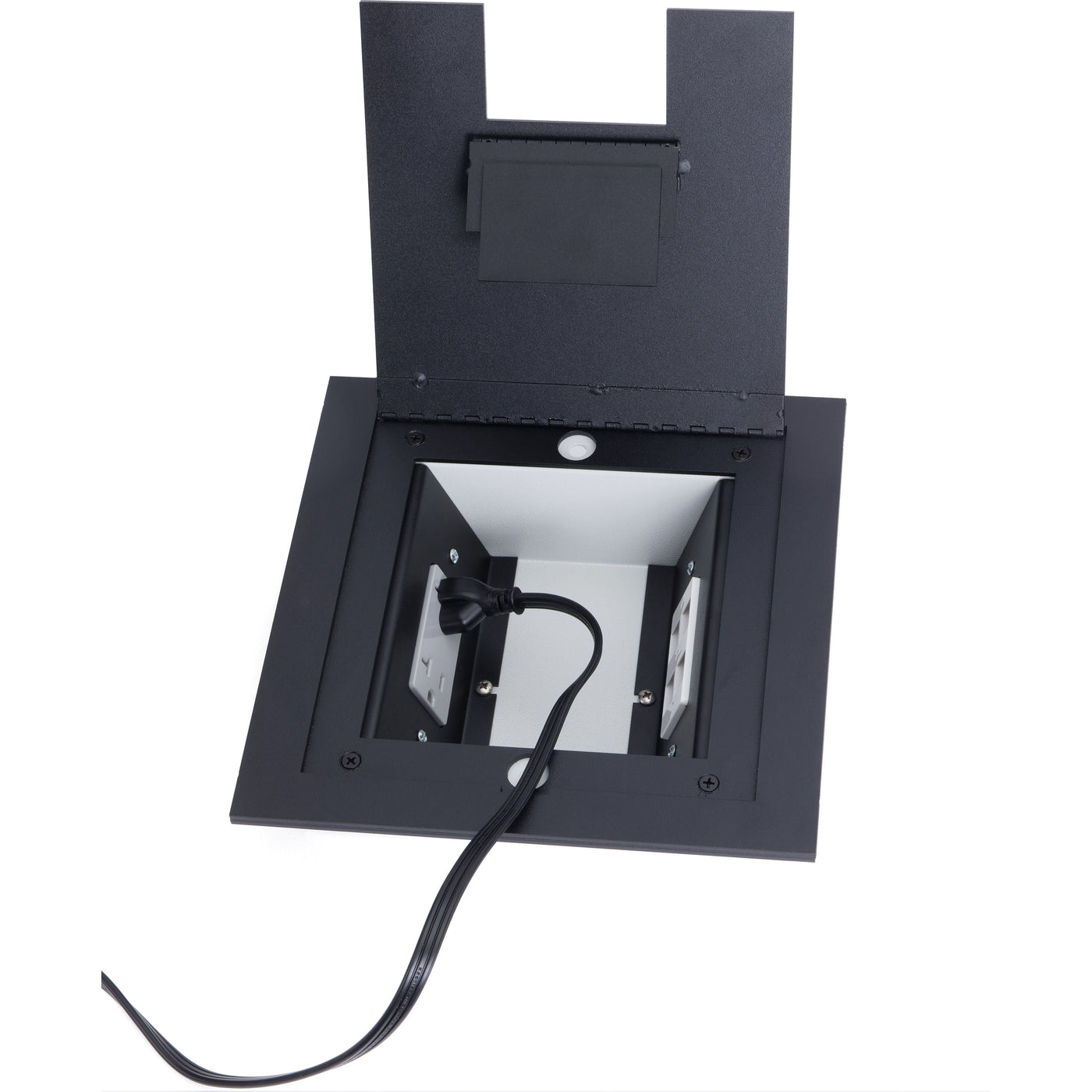 Recessed Table Box Recessed Commercial Floor Box, 2 Decora Openings, Hinged Lid, Stainles ...