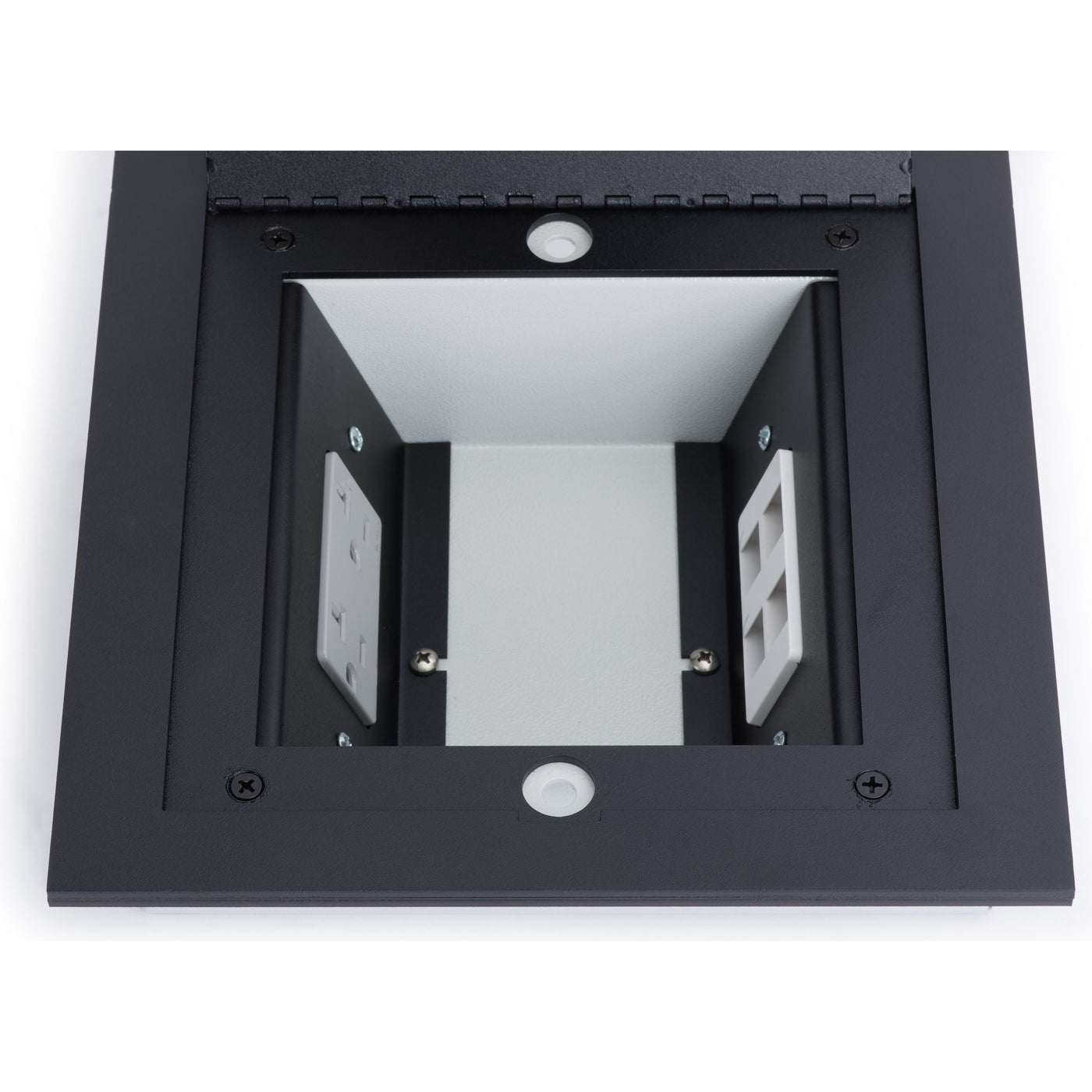 Recessed Table Box Recessed Commercial Floor Box, 2 Decora Openings, Hinged Lid, Stainles ...
