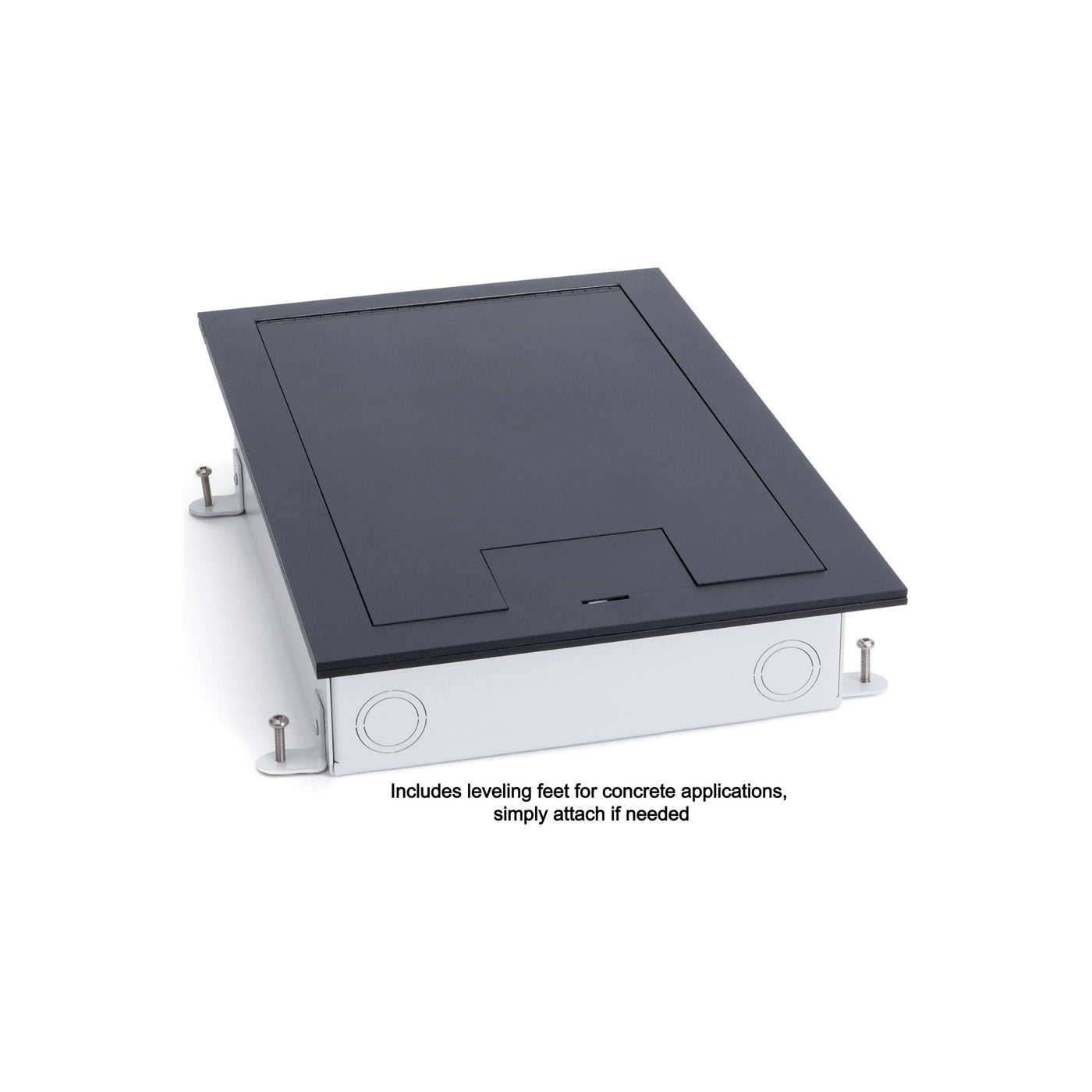 Recessed Table Box Recessed Commercial Floor Box, 4 Decora Openings, Hinged Lid, Black ...