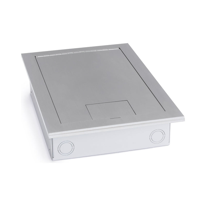 Recessed Table Box Recessed Commercial Floor Box, 4 Decora Openings, Hinged Lid, Stainles ...