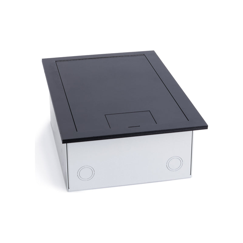 Compass Commercial Box Recessed Commercial Floor Box, 6 Decora Openings, Hinged Lid, Black ...
