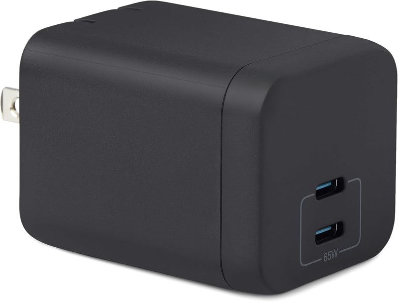 65W Dual USB-C Port Charging Hub, PD, PPS, Black