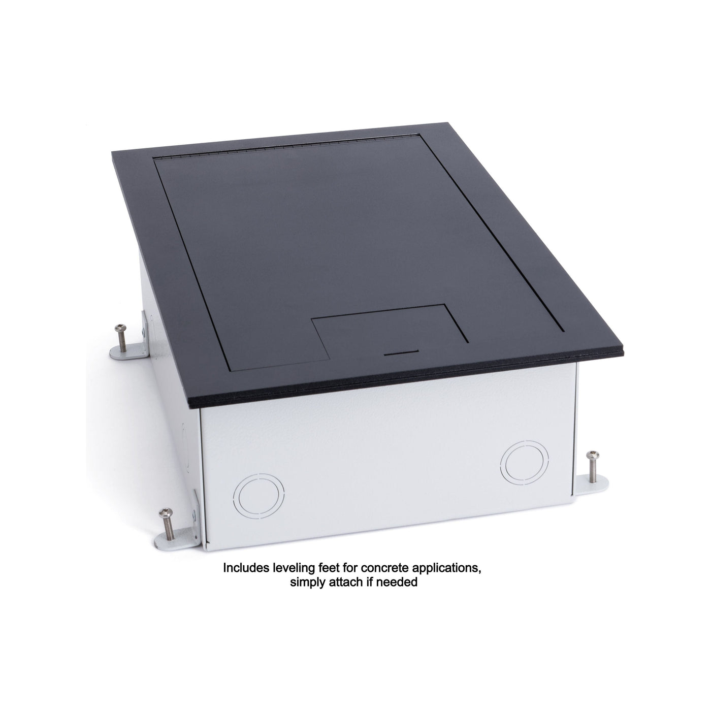 Recessed Communication Box Recessed Commercial Floor Box, 8 Decora Openings, Hinged Lid, Stainles ...