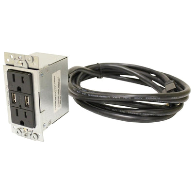 Power Outlet for Decora CNK Series, Two Power, Two Charging USB-A, CNK-IP-200