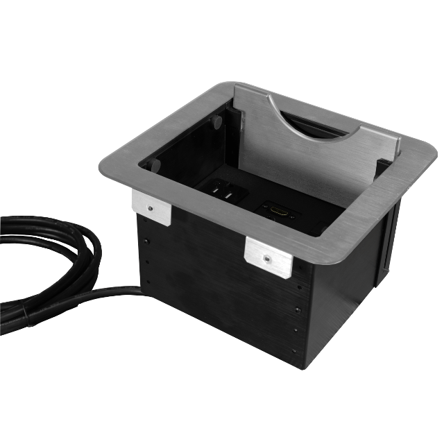 Table Boxes Altinex CNK220S Table Box, Sliding Lid, Multi-Format and Power, Silver ...