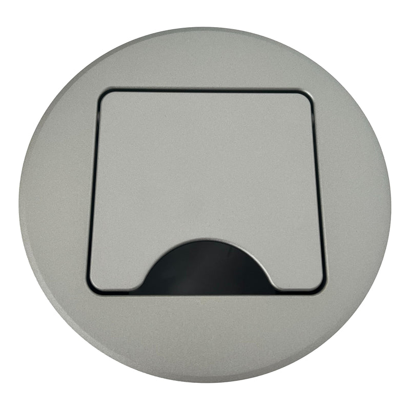 Cable Nook Jr Round Table Box, 2 Power, 1 HDMI, 2 Cat6, 1 USB-C, Silver ...