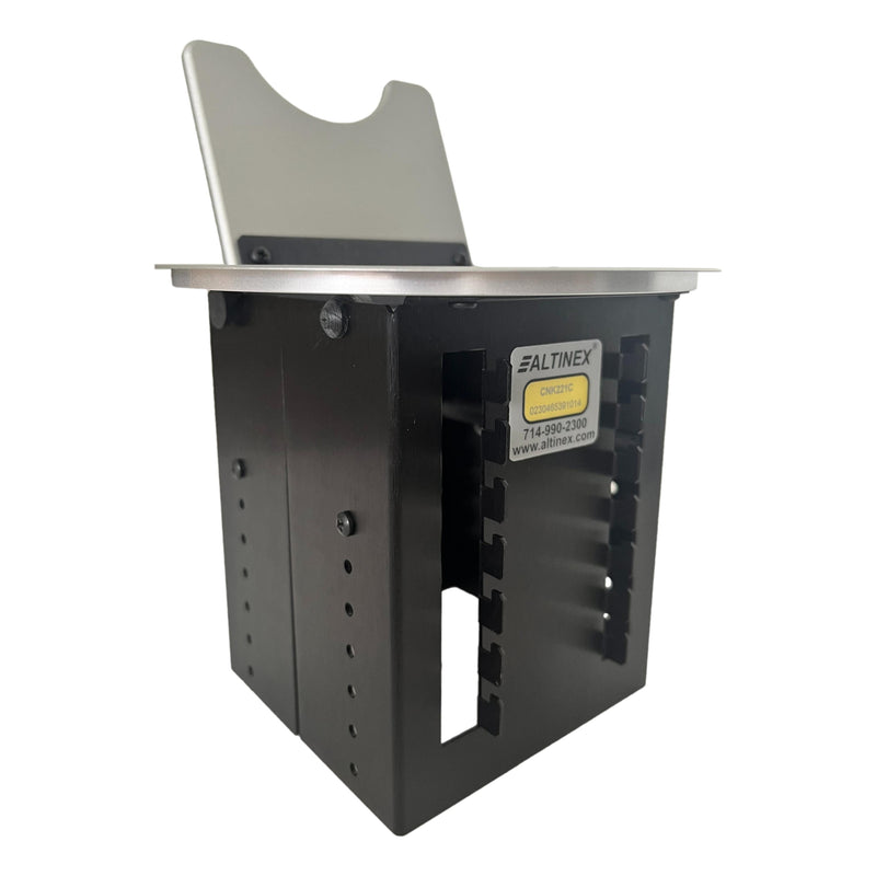 Altinex Cable Nook Jr Round Table Box, 2 Power, 1 HDMI, 3 Cat6, Silver ...