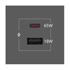 Kramer MC-C65W/A18W USB-C & A Charging Module for T-IN Table Boxes Black