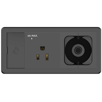 Kramer T-IN2-REC1-B4 Surface Mount Box, 1 Power, 1 Grommet Hole, Black
