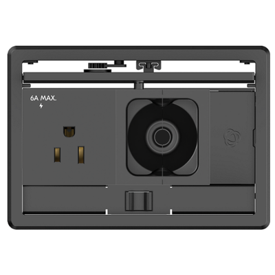 Kramer T-IN2-REC2-B4 Conference Table Well Box, 1 Power, 1 Grommet Hole, Black