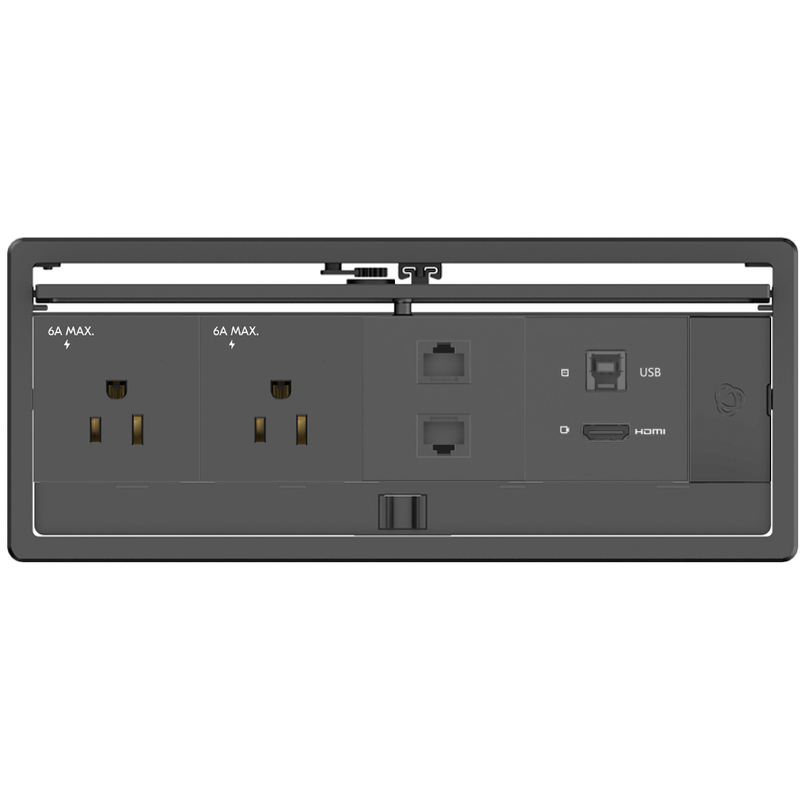 Kramer T-IN4-REC2-B3 Table Box 2 Power, Dual Cat6, 1 HDMI Black