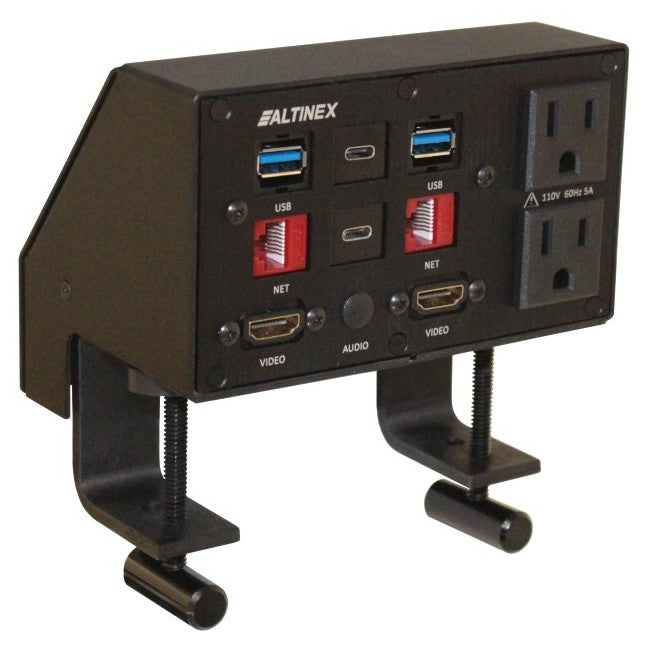 Altinex TBL102C Table Edge Clamping Box, AC, Data, HDMI, USB-A/C Black
